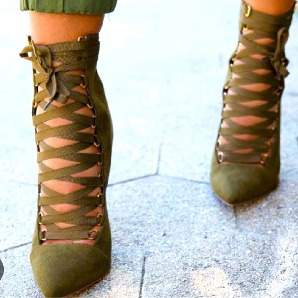 Lace up booties